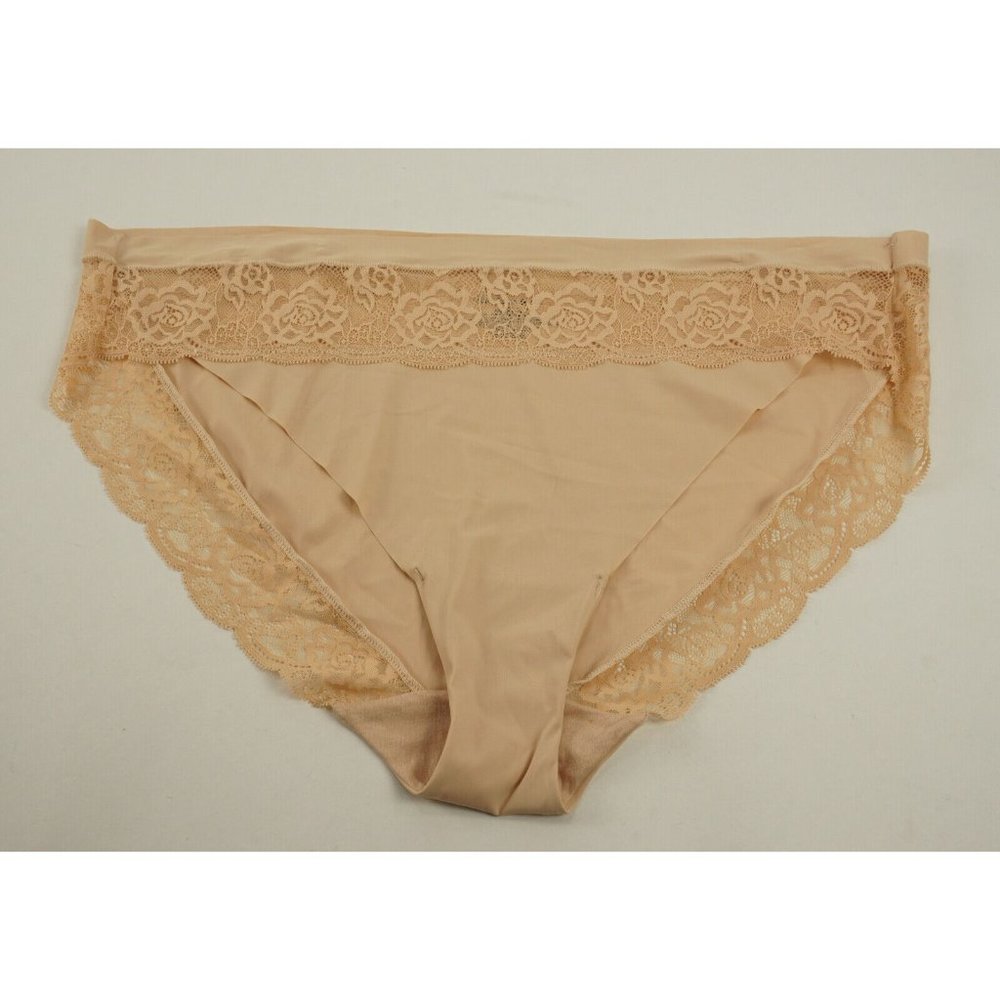 Blake & Co. Micro Lace‎ Trim Bikini Panties Nylon Spandex Blend Floral 3X Plus